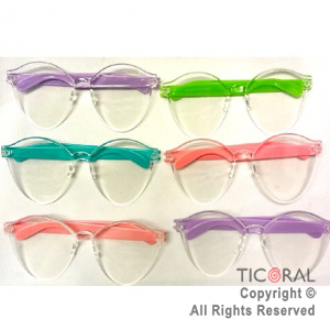 ANTEOJO TIPO RAYBAN REDONDOS TRANSPARENTES MARCO COLORES x 6